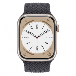 Apple Watch Series 8 // 41мм GPS // Корпус из алюминия цвета "сияющая звезда", плетёный монобраслет цвета "темная ночь"