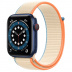 Apple Watch Series 6 // 40мм GPS + Cellular // Корпус из алюминия синего цвета, спортивный браслет кремового цвета
