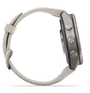 Мультиспортивные часы Garmin Fenix 9 Pro (43mm), титановый корпус, светло-серый силиконовый ремешок (Fog Gray/Dark Sandstone)