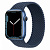 Купить Apple Watch Series 7 // 45мм GPS // Корпус из алюминия синего цвета, плетёный монобраслет цвета «синий омут»