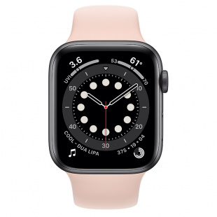 Apple Watch Series 6 // 40мм GPS // Корпус из алюминия цвета «серый космос», спортивный ремешок цвета «Розовый песок»
