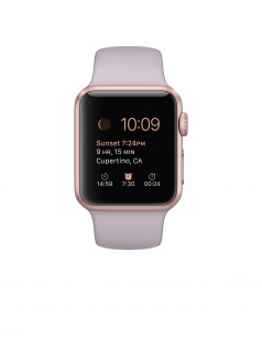Apple Watch Sport 38 мм, алюминий цвета «розовое золото», сиреневый спортивный ремешок