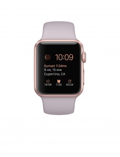 Apple Watch Sport 38 мм, алюминий цвета «розовое золото», сиреневый спортивный ремешок