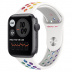 Apple Watch Series 6 // 44мм GPS // Корпус из алюминия цвета «серый космос», спортивный ремешок Nike радужного цвета