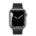 Apple Watch Series 7 // 41мм GPS + Cellular // Корпус из нержавеющей стали серебристого цвета, ремешок цвета «тёмная ночь» с современной пряжкой (Modern Buckle), размер ремешка S