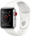 Apple Watch Series 3 // 42мм GPS + Cellular // Корпус из нержавеющей стали, спортивный ремешок белого цвета (MQK82)