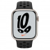 Apple Watch Series 7 // 45мм GPS // Корпус из алюминия цвета «сияющая звезда», спортивный ремешок Nike цвета «антрацитовый/чёрный»