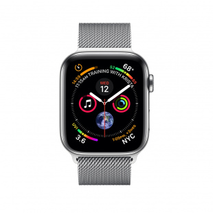 Apple Watch Series 4 // 40мм GPS + Cellular // Корпус из нержавеющей стали, миланский сетчатый браслет (MTUM2)