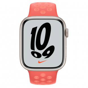 Apple Watch Series 7 // 41мм GPS // Корпус из алюминия цвета «сияющая звезда», спортивный ремешок Nike цвета «волшебная искра/нежная заря»