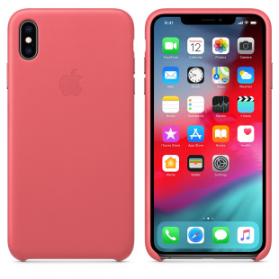 Кожаный чехол для iPhone XS Max, цвет «розовый пион», оригинальный Apple
