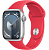 Купить Apple Watch Series 9 // 41мм GPS // Корпус из алюминия серебристого цвета, спортивный ремешок цвета (PRODUCT)RED