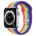 Apple Watch Series 6 // 40мм GPS + Cellular // Корпус из нержавеющей стали серебристого цвета, спортивный ремешок радужного цвета Apple Watch Series 6 // 40мм GPS + Cellular // Корпус из нержавеющей стали серебристого цвета, спортивный ремешок радужного цвета