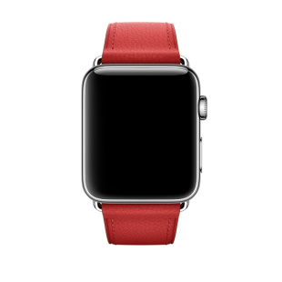 42/44мм Кожаный ремешок красного цвета с классической пряжкой для Apple Watch