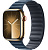 Купить Apple Watch Series 9 // 41мм GPS+Cellular // Корпус из нержавеющей стали золотого цвета, браслет цвета "тихоокеанский синий", размер M/L