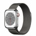 Apple Watch Series 8 // 41мм GPS + Cellular // Корпус из нержавеющей стали серебристого цвета, миланский сетчатый браслет графитового цвета