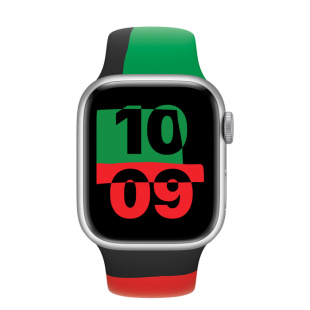 Apple Watch Series 8 // 41мм GPS // Корпус из алюминия серебристого цвета, спортивный ремешок цвета Black Unity