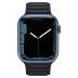 Apple Watch Series 7 // 41мм GPS // Корпус из алюминия синего цвета, кожаный браслет цвета «тёмная ночь», размер ремешка M/L Apple Watch Series 7 // 41мм GPS // Корпус из алюминия синего цвета, кожаный браслет цвета «тёмная ночь», размер ремешка M/L