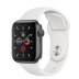 Apple Watch Series 5 // 44мм GPS + Cellular // Корпус из алюминия цвета «серый космос», спортивный ремешок белого цвета