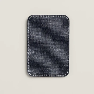 Чехол-бумажник Hermès "Jean patch" с MagSafe для iPhone, цвет Bleu Indigo/ Индиго