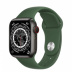 Apple Watch Series 7 // 41мм GPS + Cellular // Корпус из титана цвета «черный космос», спортивный ремешок цвета «зелёный клевер»