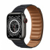 Apple Watch Series 7 // 41мм GPS + Cellular // Корпус из титана цвета «черный космос», кожаный браслет цвета «тёмная ночь», размер ремешка S/M