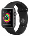 Apple Watch Series 3 // 42мм GPS // Корпус из алюминия цвета «серый космос», спортивный ремешок чёрного цвета (MQL12)