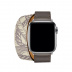 40мм Ремешок Hermès Double Tour из кожи Swift цвета Étain/Béton  для Apple Watch