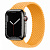 Купить Apple Watch Series 7 // 45мм GPS + Cellular // Корпус из нержавеющей стали графитового цвета, плетёный монобраслет цвета «спелый маис»