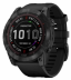 Мультиспортивные часы Garmin Fenix 7X (51mm) Sapphire Solar, титановый черный DLC корпус, черный силиконовый ремешок