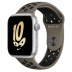 Apple Watch Series 8 // 45мм GPS // Корпус из алюминия серебристого цвета, спортивный ремешок Nike цвета "серая олива/черный"