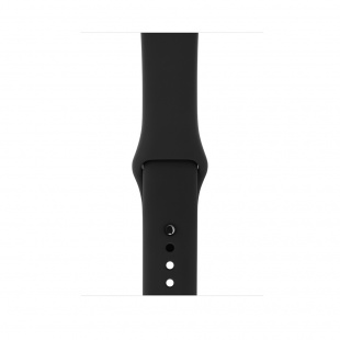 Apple Watch Series 3 // 42мм GPS + Cellular // Корпус из нержавеющей стали, спортивный ремешок черного цвета (MQK92)