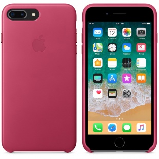 Кожаный чехол для iPhone 7+ (Plus)/8+ (Plus), цвет «розовая фуксия», оригинальный Apple