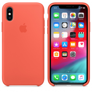 Силиконовый чехол для iPhone X / Xs, цвет «спелый нектарин», оригинальный Apple