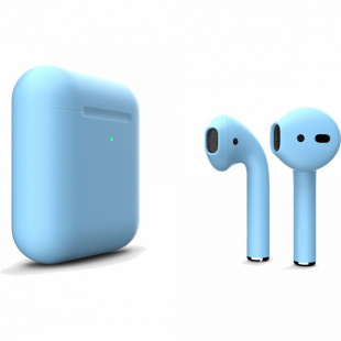 AirPods - беспроводные наушники с Qi - зарядным кейсом Apple (Голубой, матовый)