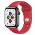 Apple Watch Series 5 // 44мм GPS + Cellular // Корпус из нержавеющей стали цвета «серый космос», спортивный ремешок красного цвета Apple Watch Series 5 // 44мм GPS + Cellular // Корпус из нержавеющей стали цвета «серый космос», спортивный ремешок красного цвета