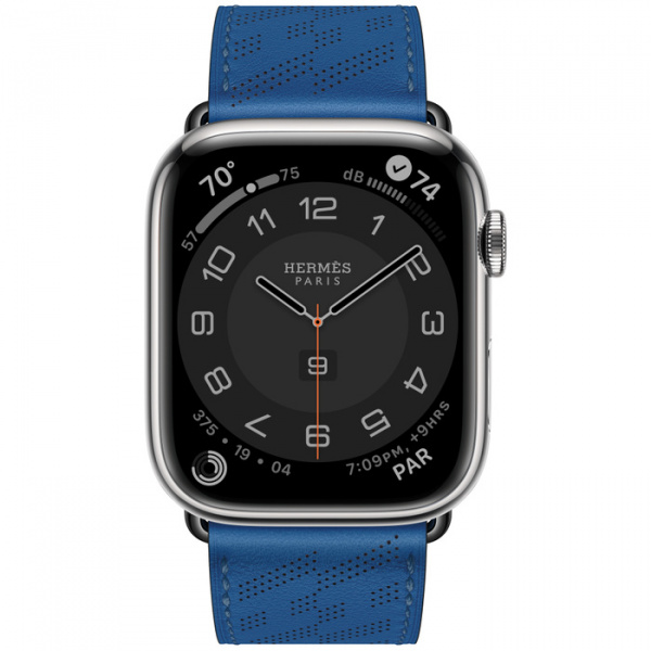 Apple Watch Series 8 Hermes 45 GPS Cellular Single Tour H Diagonal Bleu de