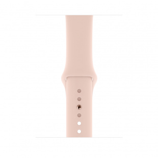 Apple Watch Series 4 // 44мм GPS + Cellular // Корпус из алюминия золотого цвета, спортивный ремешок цвета «розовый песок» (MTV02)
