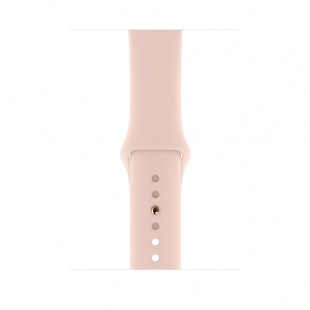 Apple Watch Series 4 // 44мм GPS + Cellular // Корпус из алюминия золотого цвета, спортивный ремешок цвета «розовый песок» (MTV02)