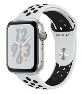 Apple Watch Series 4 Nike+ // 40мм GPS // Корпус из алюминия серебристого цвета, спортивный ремешок Nike цвета «чистая платина/чёрный» (MU6H2)