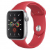 Apple Watch Series 5 // 44мм GPS // Корпус из алюминия серебристого цвета, спортивный ремешок красного цвета