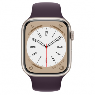 Apple Watch Series 8 // 41мм GPS // Корпус из алюминия цвета "сияющая звезда", спортивный ремешок цвета "бузина"