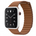 Apple Watch Series 5 // 44мм GPS + Cellular // Корпус из керамики, кожаный ремешок золотисто-коричневого цвета, размер ремешка L