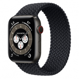 Apple Watch Series 6 // 40мм GPS + Cellular // Корпус из титана цвета «черный космос», плетёный монобраслет угольного цвета