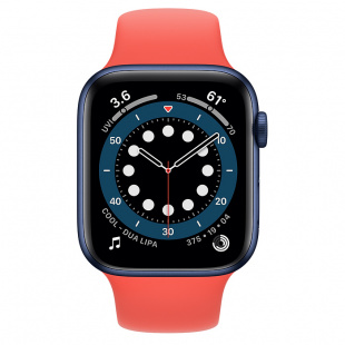 Apple Watch Series 6 // 40мм GPS // Корпус из алюминия синего цвета, спортивный ремешок цвета «Розовый цитрус»