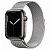 Купить Apple Watch Series 7 // 45мм GPS + Cellular // Корпус из нержавеющей стали графитового цвета, миланский сетчатый браслет серебристого цвета