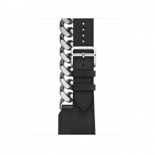 Apple Watch Series 8 Hermès // 41мм GPS + Cellular // Корпус из нержавеющей стали серебристого цвета, ремешок Double Tour Gourmette Metal цвета Noir