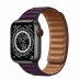 Apple Watch Series 7 // 41мм GPS + Cellular // Корпус из титана цвета «черный космос», кожаный браслет цвета «тёмная вишня», размер ремешка M/L