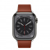 Apple Watch Series 8 // 41мм GPS + Cellular // Корпус из нержавеющей стали графитового цвета, ремешок темно-коричневого цвета с современной пряжкой (Modern Buckle), размер ремешка М