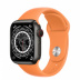 Apple Watch Series 7 // 41мм GPS + Cellular // Корпус из титана цвета «черный космос», спортивный ремешок цвета «весенняя мимоза»