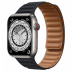 Apple Watch Series 7 // 45мм GPS + Cellular // Корпус из титана, кожаный браслет цвета «тёмная ночь», размер ремешка M/L